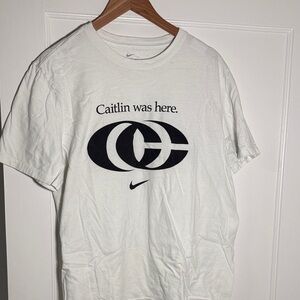 Nike White and Black Graphic Caitlin Clark Tee